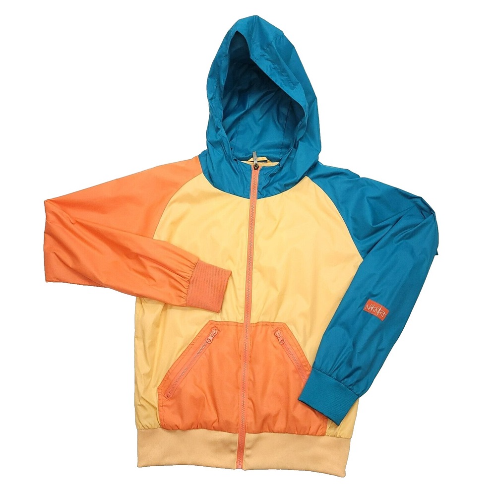 Vtg Nikita Color Block Windbreaker Lightweight Hooded Jacket‎ Full Zip 90's Y2K